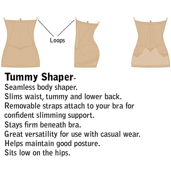 Seamless Tummy Body Shaper Waist Torso Black - Picture 2 of 4